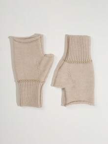 2 Paar einfarbige Acryl Fingerlose Handschuhe, geeignet für Alltag, Zuhause, Schule, Winteraußenaktivitäten, warme Handschuhe mit offenen Fingern, Halbe Finger Schreibhandschuhe für Studenten, modische Stulpenhandschuhe für Büro Tippen bei Damen