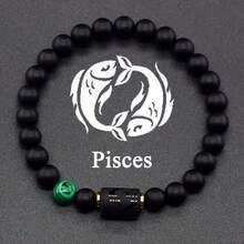 12 Zodiac Beaded Bracelet, Natural Stone Stretch Bracelet, Gift For Valentine's Day Or Birthday Of Partner And Friends