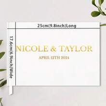 1 Sổ lưu niệm đám cưới màu trắng cá nhân hóa, Sổ lưu niệm dán sticker vàng, Album ảnh cưới, Tình yêu vĩnh cửu - trắng - Xem 16