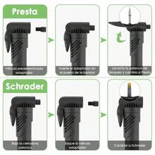WOTOW Bomba de Bicicleta Ciclismo, Bomba de Aire Portátil, Kit de Reparación de Neumático Válvula Presta Schrader para Bicicleta Montaña Carretera BMX Balones Deportivos - Negro 120 PSI - Ver 1
