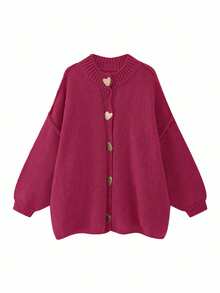 Áo cardigan dệt kim kiểu dáng tối giản, thanh lịch, phong cách Hàn Quốc cổ điển dành cho nữ, thích hợp cho mùa xuân và mùa thu, phù hợp với công sở. - Màu tím - Xem 4