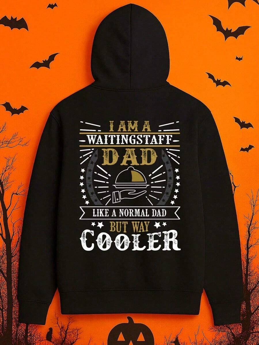 1 Pack Men'S Funny I'm A Waiting Dad Like A Normal Cooler Graphic Hoodie - Black Humorous Father'S Day Gift, Comfortable Streetwear Sweatshirt With Bold White Text & Cool Dad Design, Casual Pu (1),Fall Hoodies,Men's Fall Clothes,Street Wear,Halloween,Mens Hoodies,Y2k Clothes,Jesus Hoodie,Thanksgiving Day,Nightmare Before Christmas,Christmas - Black - View 1