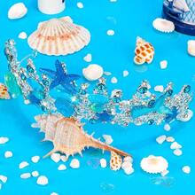 Silver Wedding Crystal Tiaras And Crowns For Women, Bride Royal Queen Headband Princess Quinceanera Headpieces For Birthday Prom Pageant Party - 美人魚 - 藍色 - 查看 6