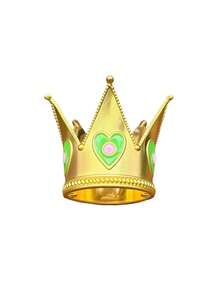 1pc Colorful Enamel Heart Crown, Alloy Mini Crown Decor For Party Flower Accessories