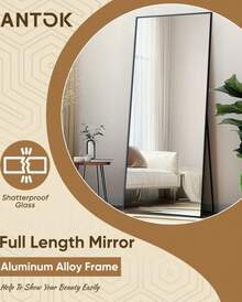 59"X16" Full Length Floor Mirror Rectangle Aluminum Frame Standing Leaning Wall Mounted