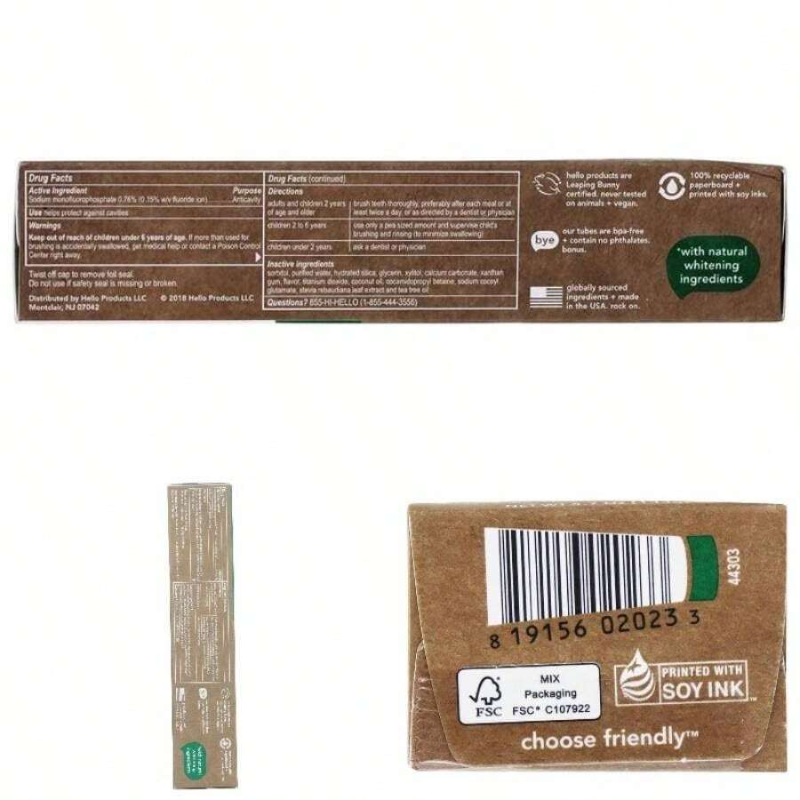 Oral care naturally whitening fluoride toothpaste vegan SLS farm grown mint tea tree oil coconut oil 4 ounce - Menta cultivada en granja + 4.7 Ounce (Pack of 1) - Ver 1