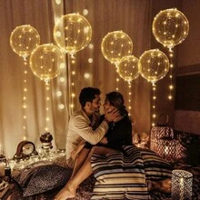 10/20 Pack LED Balloons, Light Up Balloons, Clear Helium Bobo Balloons, Glow Bubble With String Lights For Valentines Day, Halloween, Christmas, Wedding, Birthday Party Decoration - Đèn ấm - Xem 7