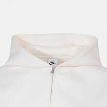 Nike Women's Casual Everyday Commute Simple Solid Color Zip-Up Cropped Hoodie Sweatshirt - White - View 3