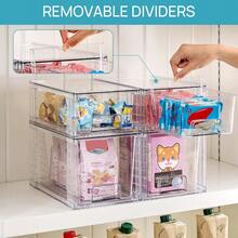 Vtopmart 8 Pack Clear Stackable Storage DrawersEasy To Assemble Bathroom Organizers And Storage With Handles Plastic Drawers For Kitchen Pantry Cabinet Under Sink Organization - 透明的 - 查看 6