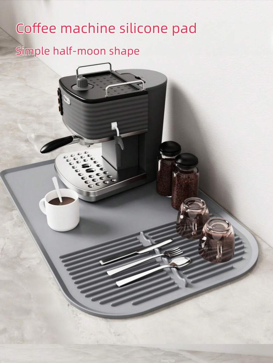 1pc Silicone Mat For Toaster, Large Size Trivet For Coffee Maker, Multifunctional Draining Mat For Kitchen Counter, Tabletop Organizer Tray - Multicolor - View 1