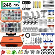 319/246/217/173/113件套钓鱼配件套装，包含钓具盒、鱼钩、珠子、铅坠、旋转环、鱼饵及其他钓鱼装备 - 彩色 - 查看 2