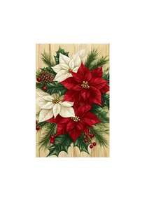 1/2/4pcs Festive Christmas Towels - Polyester, Quick-Dry & Absorbent, Machine Washable With Holiday Poinsettias & Holly Design, Perfect For Kitchen & Bathroom Decor, Ideal For Holiday Table Settings & Gifts, Holiday Table Decor | Cartoon Themed Towels | Quickdry Fabric, Christmas Towels