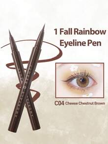 Amortals Eyeliner Pen Brown 0.01mm Ultra-Fine Waterproof Sweatproof Smudge-Proof Long-Lasting Pigmented Skin-Friendly Gentle Quick-Drying Matte Smooth & Fluid Tip Suitable For Travel Christmas Halloween Thanksgiving Valentine's Day Holiday Gifts Party Romantic Date Girlfriends Gathering Wedding Daily Commute Interview Graduation