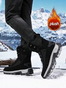 Botas de nieve de caña alta para hombres, botas versátiles deportivas y casuales para el trabajo, zapatos con elevador, botas para otoño/invierno