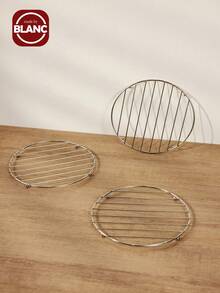 不锈钢圆形家用厨房隔热餐垫保护桌子和厨房台面适用于锅架支架热炊具饮料隔热冷却 - 不銹鋼色 - 查看 6