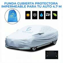 ELE-GATE Funda para Auto  Protector Impermeable Con Reflectantes 4.7m - Gris - Ver 3