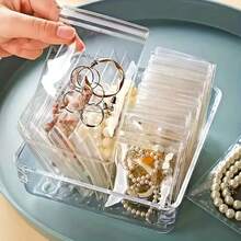 10/20/40/60个装 3种尺寸 加厚透明PVC首饰袋 塑料透明首饰袋 戒指耳环包装收纳袋 防氧化拉链袋 送给女性妻子的礼物 首饰收纳袋（透明，3种尺寸混合装） - 白色 - 查看 4