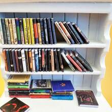 10/20/30pcs Mixed Miniature Simulation Fixed Mini English Books, 1:12 Dollhouse Accessories, DIY Furniture Models, Decorations, New Year Gift, Valentine's Day Gift, Micro World, Furniture Toy, Party Decor, Fairy Mini Bookshelf