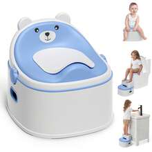 3-In-1 Toddler Potty Training Toilet Seat, Adjustable, Foldable Potty Chair Adapter With Ergonomic Design And Space-Saving Structure For Kids, Boys And Girls - 藍色 - 查看 10