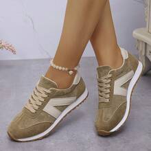 Fashionable Female Party Shoes, Women Casual Sports Shoes, Lightweight & Comfortable Running Sneakers For Girls - Màu Khaki - Xem 10