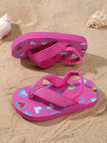 1 Pair Infant Summer Non-Slip Cartoon Animal EVA Beach Outdoor Slippers, Fashionable Lightweight Flip Flops - Hot Pink - View 3