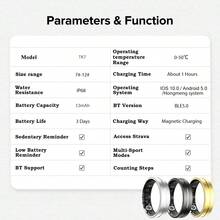 Intelligenter Ring für Frauen, Fitness-Tracker Sport Smart Ring, Edelstahl Smart Ring mit Gesten-Foto-Funktion, extrem niedriger Stromverbrauch, IP68 wasserdicht für den täglichen Gebrauch