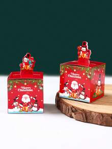 24 Stück Weihnachtsgeschenkboxen, Süßigkeitenboxen, Weihnachtsmann, Schneemann, Rentier Design, Weihnachts-Leckereienboxen, Weihnachtstüten für Süßigkeiten, Weihnachtsgeschenkverpackungsboxen, Fröhliche Weihnachten Dekoration, Weihnachtsdekoration für Zuhause, Weihnachtsabend, Raumdekoration, Heimdekoration, Weihnachtsparty Tüten, Dekoration, 2026 Neujahrsdekoration