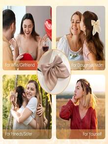 4pcs Autumn Winter Milk Coffee Colors Girls Long Bow Flowers Grid Pattern Hair Clips, Soft Long-Tailed Bow Hairpins, Vintage Metal Hair Clip Silk Headband, Elegant Hair Accessories, Great Gift For Girls