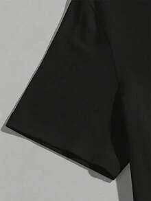 Oversized Women's T-Shirt With Poodle Dog Print And Poodles Make Everything Better Text, Perfect For Casual Wear And Dog Lover Outfits, Fast Arrival - 黑色 - 查看 5