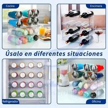 Organizador de Botellas Diseo Apilable con 4 Niveles para hasta 16 Botellas, Incluye Limpia Botellas Estante Multifuncional PortaBotellas de Vino, Organizacin Cocina Oficina Hogar - transparente - Ver 6