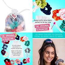 Scunci "The Original" Velvet Scrunchie Hair Ties & Pony Holders, Assorted 20 Count(Terciopelo) - Tipo 1 - Ver 1