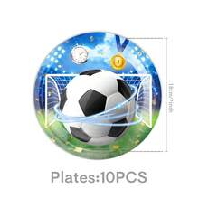 80/50/40/30/20/10pcs Kids Soccer Theme Party Supplies Set - Paper Plates, Cups, Napkins, Suitable For Birthday Parties, Festivals, Sports Fan Gatherings