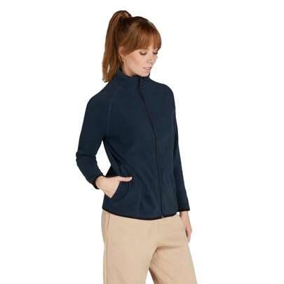 SIGNATURE Womens/Ladies Zip Microfleece Tagless Fleece Jacket (Navy)
