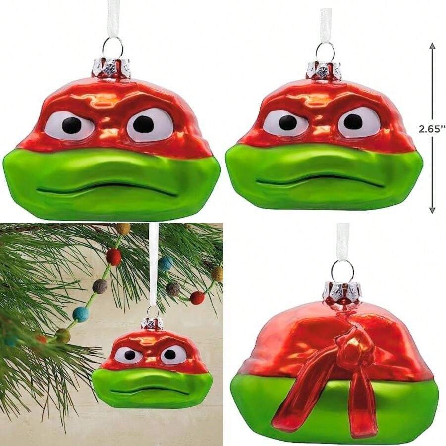 Hallmark : Mutant Mayhem Michelangelo Adorno de Navidad, Vidrio soplado(Rafael Figural de vidrio soplado) - Tipo 1 - Ver 1