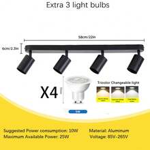 CANMEIJIA Spot encastré au plafond GU10, lampe de plafond moderne en aluminium, spots simples/doubles/triples/quadruples, noir/blanc, avec ou sans ampoules, installation facile, convient pour couloir, entrée, vitrine, pièce, cuisine, hall d'exposition, salle de lecture, salle à manger, bar, chambre, café, salon, magasin de vêtements