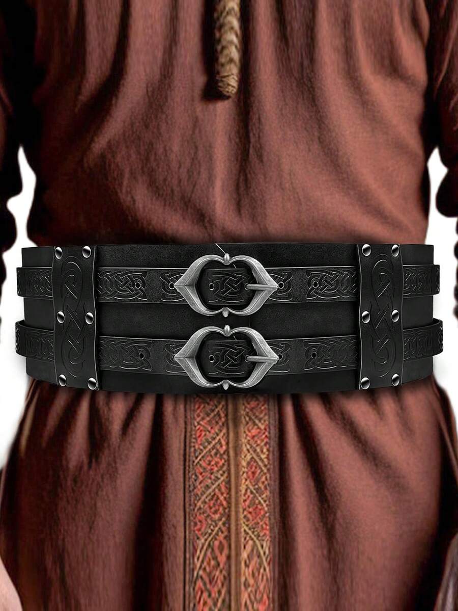 Renaissance Viking Wide Belt, Medieval Faux Leather Armor Belt, Knight ...