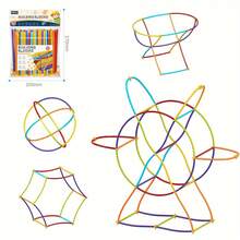 80/150/200PCS Straw Constructor Set Toys STEM Building Toys Straw Toy, Interlocking Plastic Toys Engineering Thin Tube Blocks Toy Educational Kit For Kids Toy For Boys And Girls Gift - Multicolor - View 11