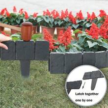 Aimall 20 Pieces Garden Edging Landscape Edge Lawn Garden Fence Decorative Landscape Border Landscaping Tape Suitable For Lawn Flower Bed Yard - Xám - Xem 5