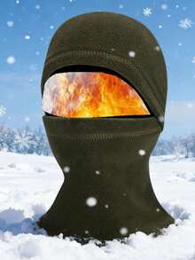 1pc Men's Windproof Face Mask Neck Warmer Ear Protector Beanie Hat For Winter Cycling