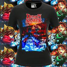 Playera Unisex con Estampado de anime Tanjiro Tomioka vs Akaza V2 | Diseño Urbano y Comodo | Streetwear, Festivales y Uso Diario | Algodón Peinado y Corte Holgado  | Ideal para Outfits Casuales, Fiestas o Regalos | Hombre y mujer - Negro - Ver 7