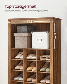 Shoe Storage Cabinet, 10 Tier Shoe Rack Organizer, Holds Up To 30 Pairs Of Shoes, For Entryway Bedroom, 12.6 X 24.8 X 73.6 Inches - 棕色 - 查看 5