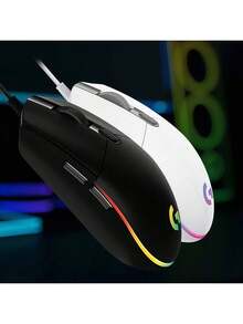 Logitech G102 Wired Symmetrical Mouse With Non-Slip Grip And Comfortable Curve For Small And Medium Hands. Cross-Platform Plug-And-Play Compatible With Windows And Mac. Lightweight At 79 Grams. High-Speed Response Sensor. Suitable For Daily Office And Entertainment Scenes. Black - Black - View 6