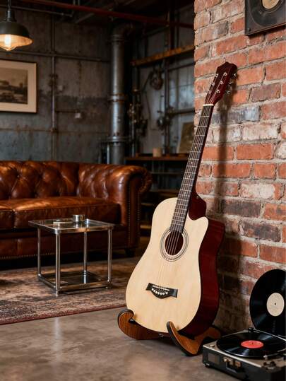 Soporte de guitarra de tipo X de madera universal - Diseño con almohadilla protectora de goma suave apto para guitarra original/eléctrica/bajo/ukelele/violín (Soporte portátil para múltiples instrumentos)