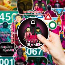 SQUID GAME 25张/套贴纸，趣味独特设计，包含人物、符号和游戏场景涂鸦贴纸，完美适用于笔记本电脑、手机、水瓶、剪贴簿、DIY项目，粉丝礼物之选。 - 彩色 - 查看 11