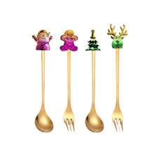 Christmas Portable Cutlery Set, Reusable Spoon And Fork With Storage Box, Suitable For Camping, Picnic And Daily Use, Kitchen, Christmas Gift