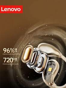 Lenovo 2025 New Open-Ear Wireless Headphones, Smart Call Noise Cancelling, Long Battery Life, Digital Power Display, Comfortable Fit For Outdoor Sports - Classic Black - View 10