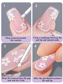 30毫升卸甲水 - 温和配方，适用于凝胶、亚克力和美甲贴纸，无损卸除，粉色瓶身带涂抹器，时尚设计，无香型 - 無色 - 查看 7