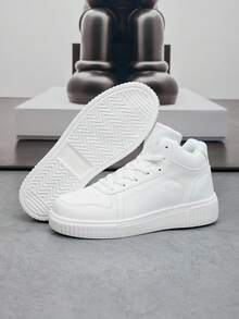 男士高帮运动鞋，耐用轻便的靴子款式，适合春/秋/冬 - 白色 - 查看 5