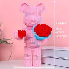 1 Set Rose Flower Bouquet Building Blocks Toy, Small Particles Assembly Blocks, 3D Toy, Valentine's Day Gift For Friends And Family, Rose Flower Gift, Adult And Teenager Building Blocks Toy