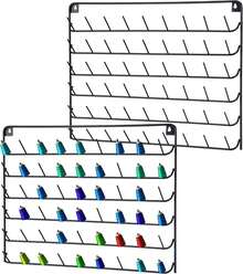 Jodoueeir - Juego de 2 soportes de rosca para pared, organizador de hilo de coser de 54 carretes, color negro - Negro - Ver 1